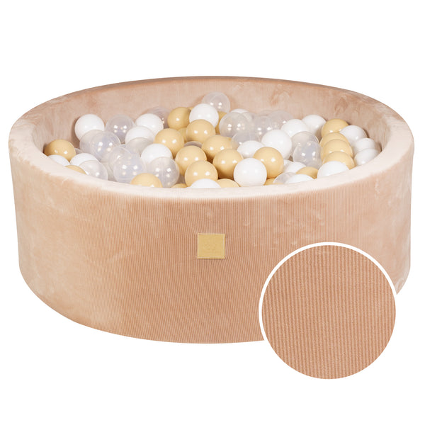 MeowBaby Sand Velvet Corduroy Round Ball Pit